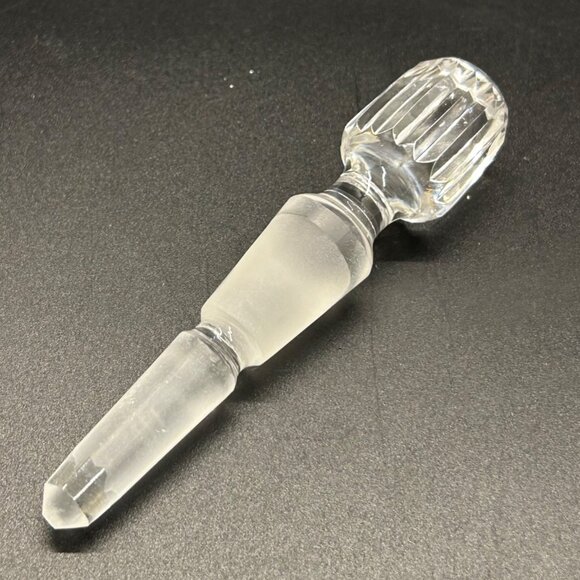 Vintage Clear Glass Perfume Bottle With Stopper Art Deco Style Essential Oils - Picture 8 of 15